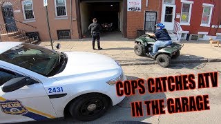 COPS CHASE  CATCHES ATV IN THE GARAGE  NOT GOOD  BRAAP VLOGS [upl. by Dail]