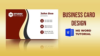 How to make Visiting Card in MS Word  Business Card Design Tutorial [upl. by Akiemehs]