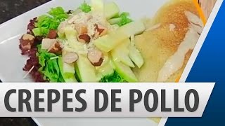 Crepes de Pollo con Champiñones  Recetas de cocina [upl. by Eiramana]