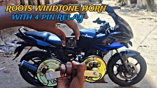 Roots Windtone Horn With 4 Pin Relay  Pulsar 220F  Peter Vlogs Tamil [upl. by Senzer549]