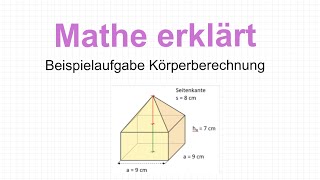 Körperberechnung Pyramide Beispiel  Textaufgabe Mathe erklärt von Lars Jung [upl. by Soinski19]