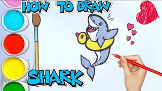 Easy Shark Draw For Kids  Learn To Drawing And Coloring For Kids And Toddlers shark drawing [upl. by Russia]