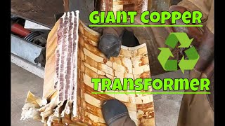 Scrapping Massive 500lbs Copper Transformer [upl. by Hobbie]