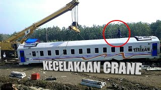 DetikDetik Kecelakaan Crane Saat Evakuasi Kereta Api Sancaka [upl. by Adnorat]