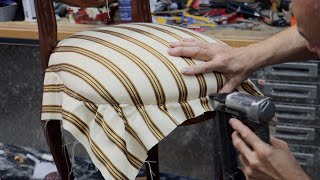 HOW TO REUPHOLSTER A DINING ROOM CHAIR  ALO upholstery [upl. by Aihselat]