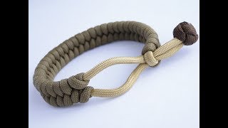 How to Make a quot1 Loop Mad Max Stylequot Fishtail Paracord BraceletBonus Celtic Button Pull Knot [upl. by Grata]