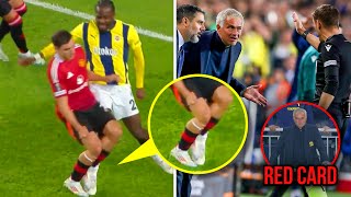 Jose Mourinho REACTION After Receiving a Red Card vs Man United 😳 [upl. by Tonia]