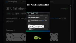 Leetcode 234 Palindrome Linked List shorts python leetcodechallenge coding leetcode [upl. by Veno]