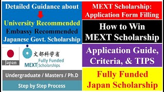 How to Fill out MEXT Scholarship Application Form  Fully Funded Japan Scholarship  English Guide [upl. by Arualana]