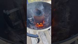 Easy way to use the bbq chimney starter to get your fire started bbqchimneystarter fireupmygrill [upl. by Neltiac323]