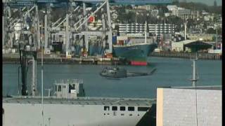 HMNZS Canterbury Loads Iroquois Helicopters  2009 [upl. by Olga]