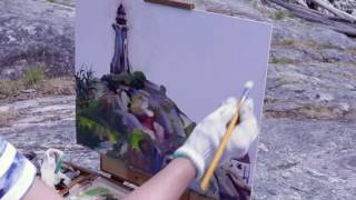 Jane Appleby  Lighthouse Park  West Vancouver  Plein Air  Fast Motion [upl. by Yellhsa853]