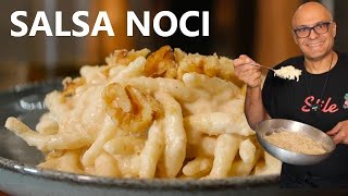 Salsa Noci ricetta delle trofie in salsa Noci o pesto di noci [upl. by Boaten]