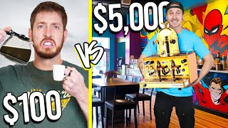 100 VS 5000 COFFEE SHOPS Budget Challenge [upl. by Novert]