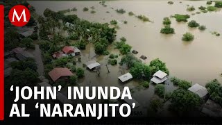 Inundaciones en El Naranjito por huracán John y desfogue de presas [upl. by Eeleimaj]