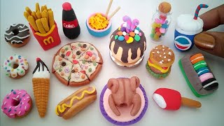 DIY How to Make Polymer Clay Miniature Foods  14 ACTUAL DIY MINIATURE FOODS Clay creations Ideas [upl. by Selena167]