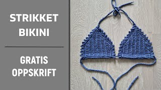 Strikket Bikini  Gratis oppskrift [upl. by Xerxes]