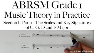 ABRSM Grade 1 Music Theory Section L Part 1 The Scales of C G D and F Major with Sharon Bill [upl. by Aip]