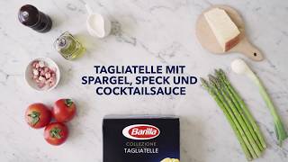 Barilla Collezione Tagliatelle mit Spargel Pancetta und Cocktailsauce [upl. by Brittne]