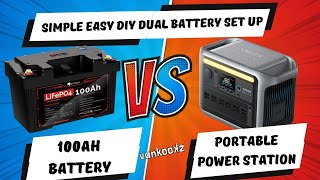 100Ah Lithium Battery vs Portable Power Station  How to Power a Fridge in a Van [upl. by Atima704]