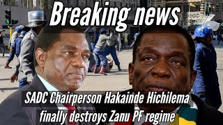 🟨SADC Chairperson Hakainde Hichilema finally destroys Zanu PF regime and Mnangagwa 🇿🇼 [upl. by Assilat]