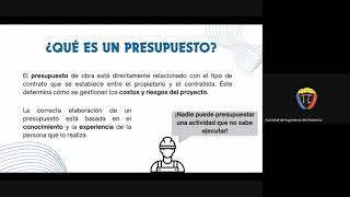 GENERALIDADES DEL PRESUPUESTO DE OBRA  ING PEDRO GUTIERREZ [upl. by Bartolemo]