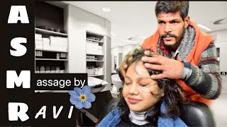 Indian ASMR  Barber Shop Head Massage By RAVI  Immensely Talented amp Famous Street Side Barber 💤 [upl. by Qirat]