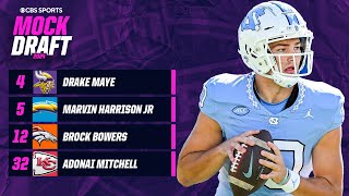 2024 NFL Mock Draft Quarterbacks go 14 for first time in NFL history  CBS Sports [upl. by Imoyaba]