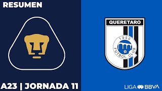 Resumen y Goles  Pumas vs Querétaro  Liga BBVA MX  Apertura 2023  Jornada 11 [upl. by Heall309]