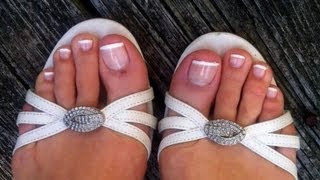 How To French Pedicure at home from DIY series [upl. by Nnyladnarb]