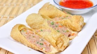 Thai Food  Fried Tofu in Peanut Sauce Fong Tao Hu Tod [upl. by Car564]