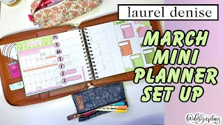 NEW MARCH MONTHLY SET UP  LAUREL DENISE MINI PLANNER  PEAR MINT PAPER STICKERS [upl. by Tynan]