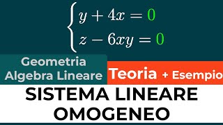 Cosè un Sistema Lineare Omogeneo Definizione  Esempio  Geometria ed Algebra Lineare [upl. by Ardnalac118]