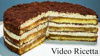 Torta TIRAMISU con le uova cotte  TIRAMISÙ cake with cooked eggs [upl. by Nylsirk]