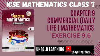 ICSE Class 7  Lets Practise Mathematics  9 Commercial Daily Life Mathematics  Ex 96 [upl. by Tyrrell]