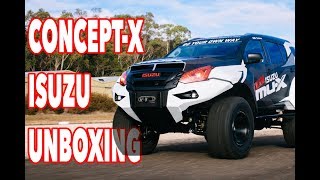 UNBOXING The worlds CRAZIEST Isuzu 24m8 foot wide 38quot tires long travel suspension First Look [upl. by Dreddy]