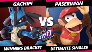 Sumapa 156  Gachipi Lucario Vs Paseriman Diddy Kong Smash Ultimate  SSBU [upl. by Sadnalor]