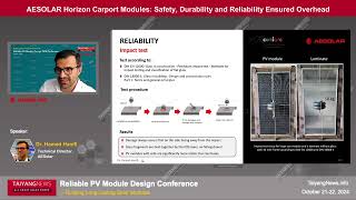 Dr Hamed Hanifi AESOLAR Horizon Carport Modules [upl. by Ecirpac]