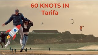 50 knots in Tarifa  Extreme BIG AIR kitesurfing [upl. by Iveel]