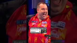 WHEN Belgium 𝑯𝑼𝑴𝑰𝑳𝑰𝑨𝑻𝑬𝑺 Netherlands in Unbelievable World Cup of Darts🥹 darts shorts [upl. by Carissa]