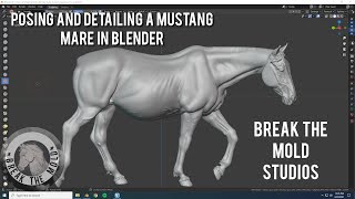 Sculpting and Posing a Mustang Horse in Blender [upl. by Agnizn351]