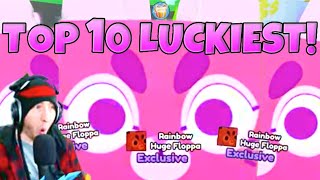 😱TOP 10 LUCKIEST YOUTUBERS In Pet Simulator X🍀 [upl. by Seton116]