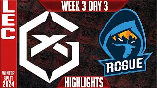 GX vs RGE Highlights  LEC Winter 2024 Week 3 Day 3  GiantX vs Rogue [upl. by Geldens]