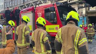 Edinburgh locals line Royal Mile at hero Jenners firefighter Barry Martins funeral [upl. by Lissy]