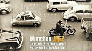 München 1957  Unarten im Straßenverkehr  bad driving habits in Munich [upl. by Nosniv]