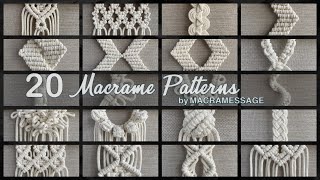 20 Macrame Patterns by MACRAMESSAGE Part 6 [upl. by Aidam]