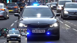 Unmarked Ford Kuga amp BMW 330e  Fire Officers Responding In Convoy  London Fire Brigade [upl. by Adnoryt]