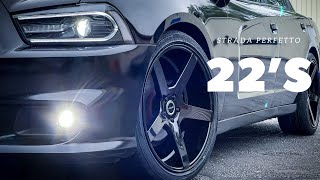 22 INCH STRADA PERFETTO RIMS ON DODGE CHARGER AFTER I CRACKED LAST SET [upl. by Winnah57]