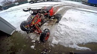 ATV Snow Drift  Honda TRX450R [upl. by Tnilf613]