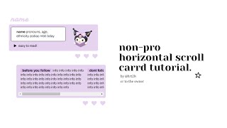 nonpro horizontal scroll carrd tutorial ⁺ © to the owner [upl. by Joselow411]